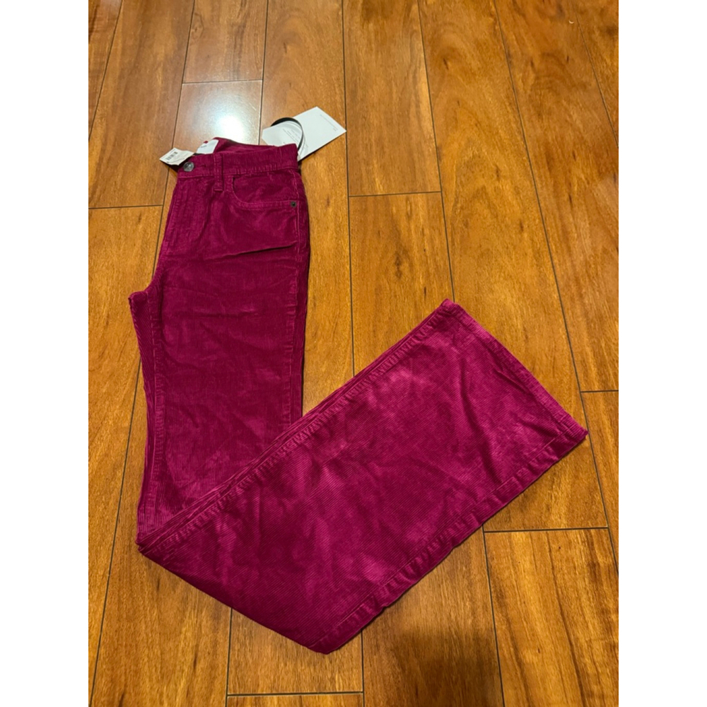 Women's Current/Elliott Magenta Corduroy Flare Pants Size 23 - Picture 4 of 8